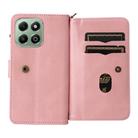 For Honor X6b Skin Feel Multi Card Slots Zipper Wallet Leather Phone Case(Pink) - 3