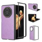 For Honor Magic V3 Black Frame Glitter Shockproof Phone Case(Purple) - 1