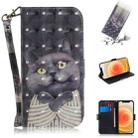 For iPhone 12 mini 3D Colored Drawing Horizontal Flip Leather Case with Holder & Card Slots & Wallet & Lanyard(Hug Cat) - 1