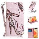 For iPhone 12 mini 3D Colored Drawing Horizontal Flip Leather Case with Holder & Card Slots & Wallet & Lanyard(Butterfly High-heeled) - 1