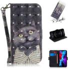 For iPhone 12 / 12 Pro 3D Colored Drawing Horizontal Flip Leather Case with Holder & Card Slots & Wallet & Lanyard(Hug Cat) - 1