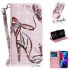For iPhone 12 / 12 Pro 3D Colored Drawing Horizontal Flip Leather Case with Holder & Card Slots & Wallet & Lanyard(Butterfly High-heeled) - 1