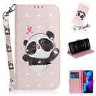 For iPhone 12 / 12 Pro 3D Colored Drawing Horizontal Flip Leather Case with Holder & Card Slots & Wallet & Lanyard(Heart Panda) - 1