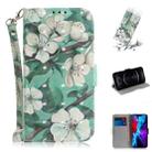 For iPhone 12 / 12 Pro 3D Colored Drawing Horizontal Flip Leather Case with Holder & Card Slots & Wallet & Lanyard(Watercolor Flower) - 1