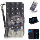 For iPhone 12 Pro Max 3D Colored Drawing Horizontal Flip Leather Case with Holder & Card Slots & Wallet & Lanyard(Hug Cat) - 1