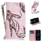 For iPhone 12 Pro Max 3D Colored Drawing Horizontal Flip Leather Case with Holder & Card Slots & Wallet & Lanyard(Butterfly High-heeled) - 1