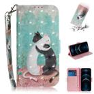For iPhone 12 Pro Max 3D Colored Drawing Horizontal Flip Leather Case with Holder & Card Slots & Wallet & Lanyard(Black White Cat) - 1