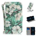 For iPhone 12 Pro Max 3D Colored Drawing Horizontal Flip Leather Case with Holder & Card Slots & Wallet & Lanyard(Watercolor Flower) - 1