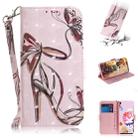For LG K41S / K51S 3D Colored Drawing Horizontal Flip Leather Case with Holder & Card Slots & Wallet & Lanyard(Butterfly High-heeled) - 1