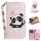 For LG K41S / K51S 3D Colored Drawing Horizontal Flip Leather Case with Holder & Card Slots & Wallet & Lanyard(Heart Panda) - 1