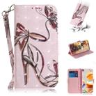 For LG K61 3D Colored Drawing Horizontal Flip Leather Case with Holder & Card Slots & Wallet & Lanyard(Butterfly High-heeled) - 1