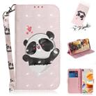 For LG K61 3D Colored Drawing Horizontal Flip Leather Case with Holder & Card Slots & Wallet & Lanyard(Heart Panda) - 1