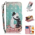 For LG K61 3D Colored Drawing Horizontal Flip Leather Case with Holder & Card Slots & Wallet & Lanyard(Black White Cat) - 1