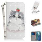 For Samsung Galaxy Note20 3D Colored Drawing Horizontal Flip Leather Case with Holder & Card Slots & Wallet & Lanyard(Cute Cat) - 1