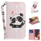 For Samsung Galaxy Note20 Ultra 3D Colored Drawing Horizontal Flip Leather Case with Holder & Card Slots & Wallet & Lanyard(Heart Panda) - 1