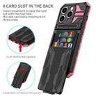 For iPhone 15 Pro Max Kickstand Armor Card Wallet Phone Case(Pink) - 2