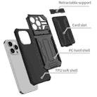 For iPhone 15 Pro Max Kickstand Armor Card Wallet Phone Case(Black) - 3