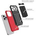 For iPhone 15 Pro Max Kickstand Armor Card Wallet Phone Case(Red) - 3