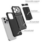 For iPhone 15 Pro Kickstand Armor Card Wallet Phone Case(Black) - 3