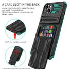 For iPhone 15 Plus Kickstand Armor Card Wallet Phone Case(Deep Green) - 2