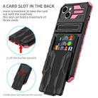 For iPhone 15 Kickstand Armor Card Wallet Phone Case(Pink) - 2