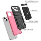 For iPhone 15 Kickstand Armor Card Wallet Phone Case(Pink) - 3