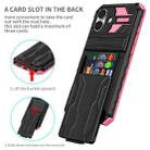 For iPhone 16 Plus Kickstand Armor Card Wallet Phone Case(Pink) - 2