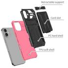 For iPhone 16 Plus Kickstand Armor Card Wallet Phone Case(Pink) - 3