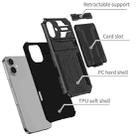 For iPhone 16 Plus Kickstand Armor Card Wallet Phone Case(Black) - 3