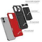 For iPhone 16 Plus Kickstand Armor Card Wallet Phone Case(Red) - 3