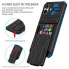 For iPhone 16 Plus Kickstand Armor Card Wallet Phone Case(Blue) - 2