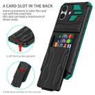 For iPhone 16 Plus Kickstand Armor Card Wallet Phone Case(Deep Green) - 2