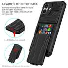 For iPhone 16 Kickstand Armor Card Wallet Phone Case(Black) - 2