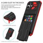 For iPhone 16 Kickstand Armor Card Wallet Phone Case(Red) - 2