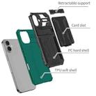 For iPhone 16 Kickstand Armor Card Wallet Phone Case(Deep Green) - 3