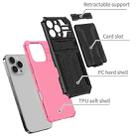 For iPhone 16 Pro Kickstand Armor Card Wallet Phone Case(Pink) - 3