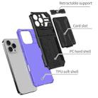 For iPhone 16 Pro Kickstand Armor Card Wallet Phone Case(Purple) - 3