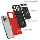 For iPhone 16 Pro Max Kickstand Armor Card Wallet Phone Case(Red) - 3