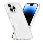 For iPhone 14 Pro Dual Color Clear Glitter TPU + TPE Full Coverage Phone Case(Glitter White) - 1