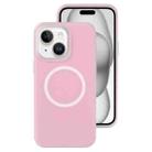 For iPhone 15 Jelly Liquid Silicone MagSafe Magnetic Phone Case(Sand Pink) - 1