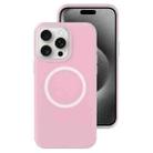 For iPhone 15 Pro Jelly Liquid Silicone MagSafe Magnetic Phone Case(Sand Pink) - 1