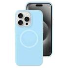 For iPhone 15 Pro Max Jelly Liquid Silicone MagSafe Magnetic Phone Case(Blue) - 1