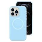 For iPhone 12 Pro Jelly Liquid Silicone MagSafe Magnetic Phone Case(Blue) - 1