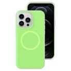 For iPhone 12 Pro Jelly Liquid Silicone MagSafe Magnetic Phone Case(Green) - 1