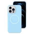 For iPhone 12 Pro Max Jelly Liquid Silicone MagSafe Magnetic Phone Case(Blue) - 1