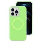 For iPhone 12 Pro Max Jelly Liquid Silicone MagSafe Magnetic Phone Case(Green) - 1