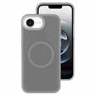 For iPhone 16e Jelly Liquid Silicone MagSafe Magnetic Phone Case(Grey) - 1
