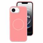 For iPhone 16e Jelly Liquid Silicone MagSafe Magnetic Phone Case(Berry Powder) - 1