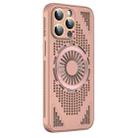 For iPhone 15 Pro Max Hollow Cooling MagSafe Shockproof Phone Case(Pink) - 1