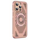 For iPhone 15 Pro Hollow Cooling MagSafe Shockproof Phone Case(Pink) - 1